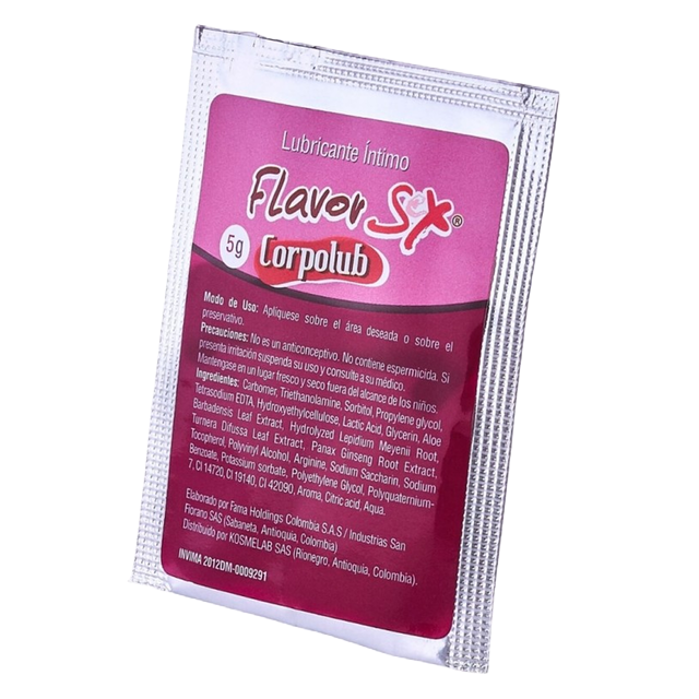 LUBRICANTE ANAL SACHET FLAVOR SEX X5G